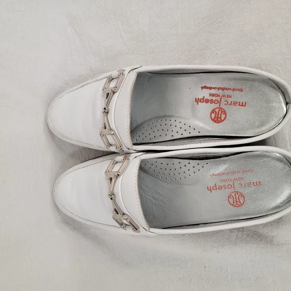 Marc Joseph New York Park Ave Mule White Leather Loafer Slide Silver Bit Size 6 - Picture 10 of 14
